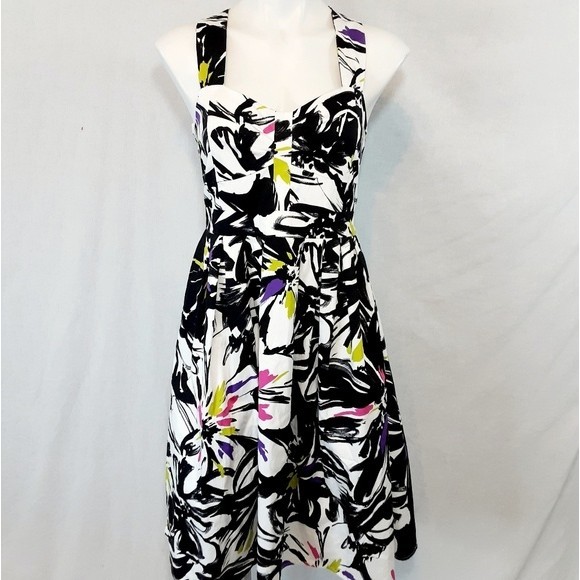 New Directions Floral Print Crisscross Back Dress 10 Cottagecore Romantic Chic - Picture 2 of 7